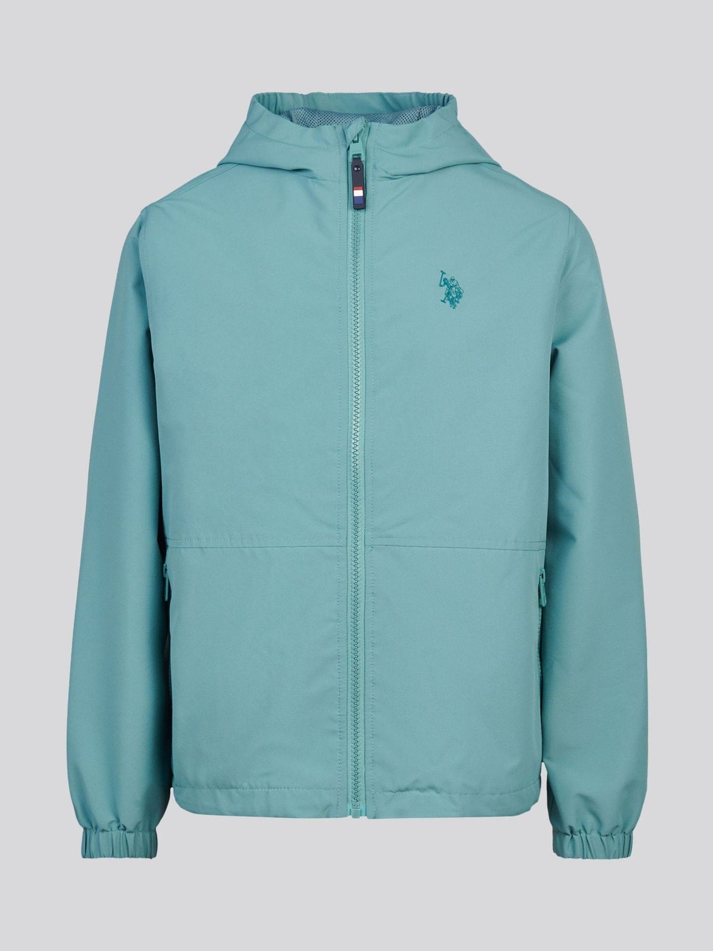 Dsiney Kidz - U.S. Polo Assn. Teal Blue Mesh Lined Hooded Windbreaker Jacket image 1