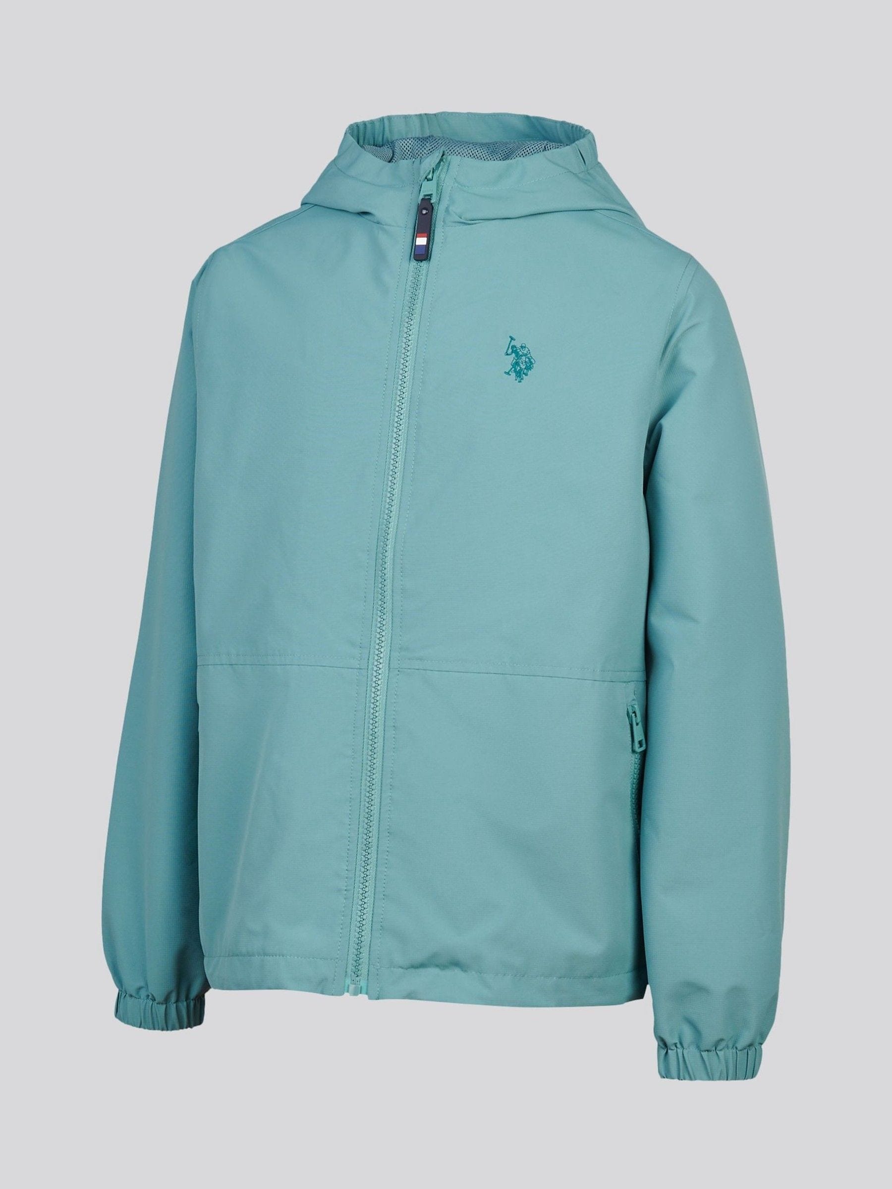 Dsiney Kidz - U.S. Polo Assn. Teal Blue Mesh Lined Hooded Windbreaker Jacket image 2