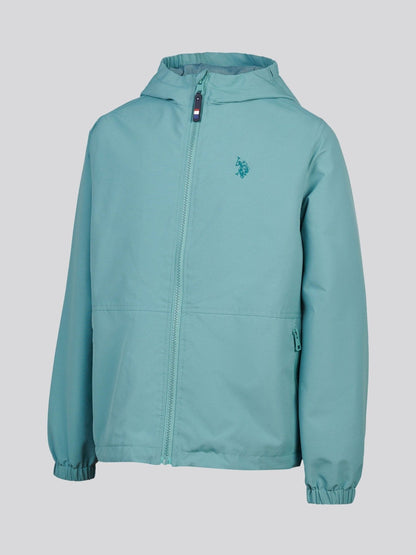 Dsiney Kidz - U.S. Polo Assn. Teal Blue Mesh Lined Hooded Windbreaker Jacket image 2