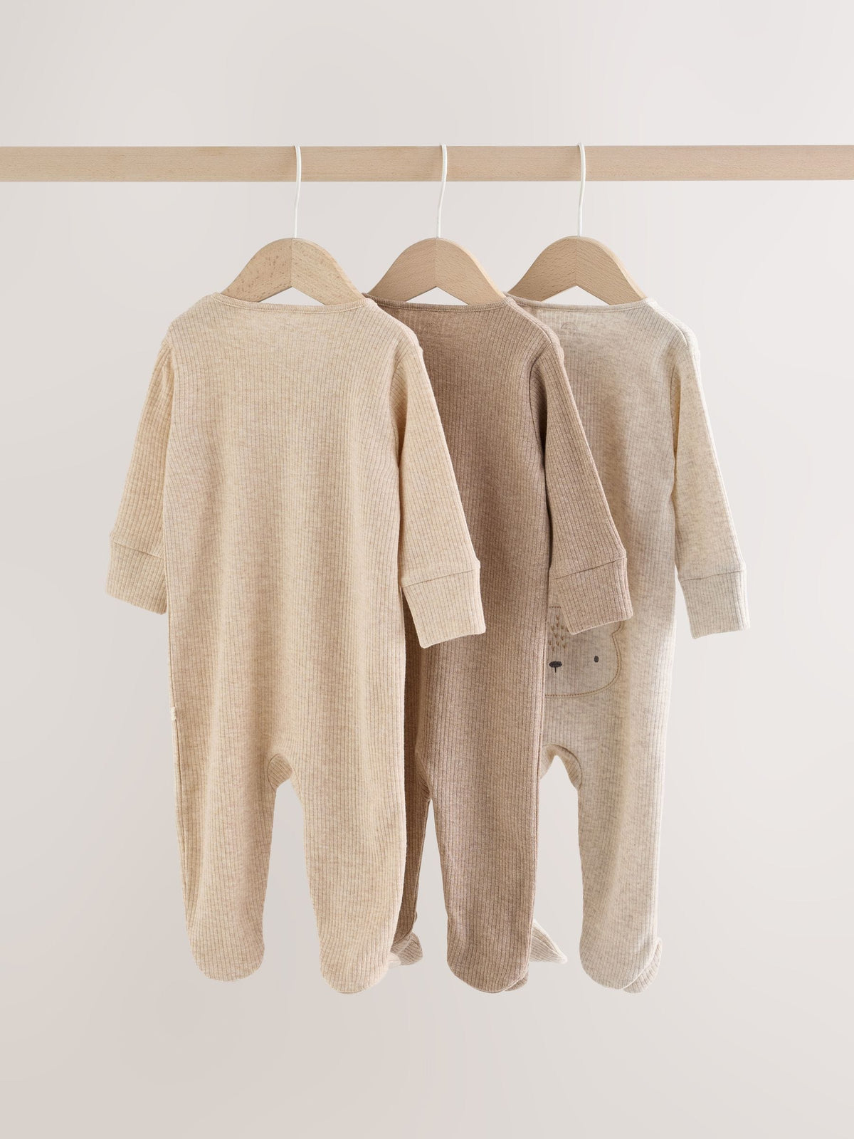 Neutral Bear Two Way Zip Sleepsuits 3 Pack (0-2yrs) - image 11