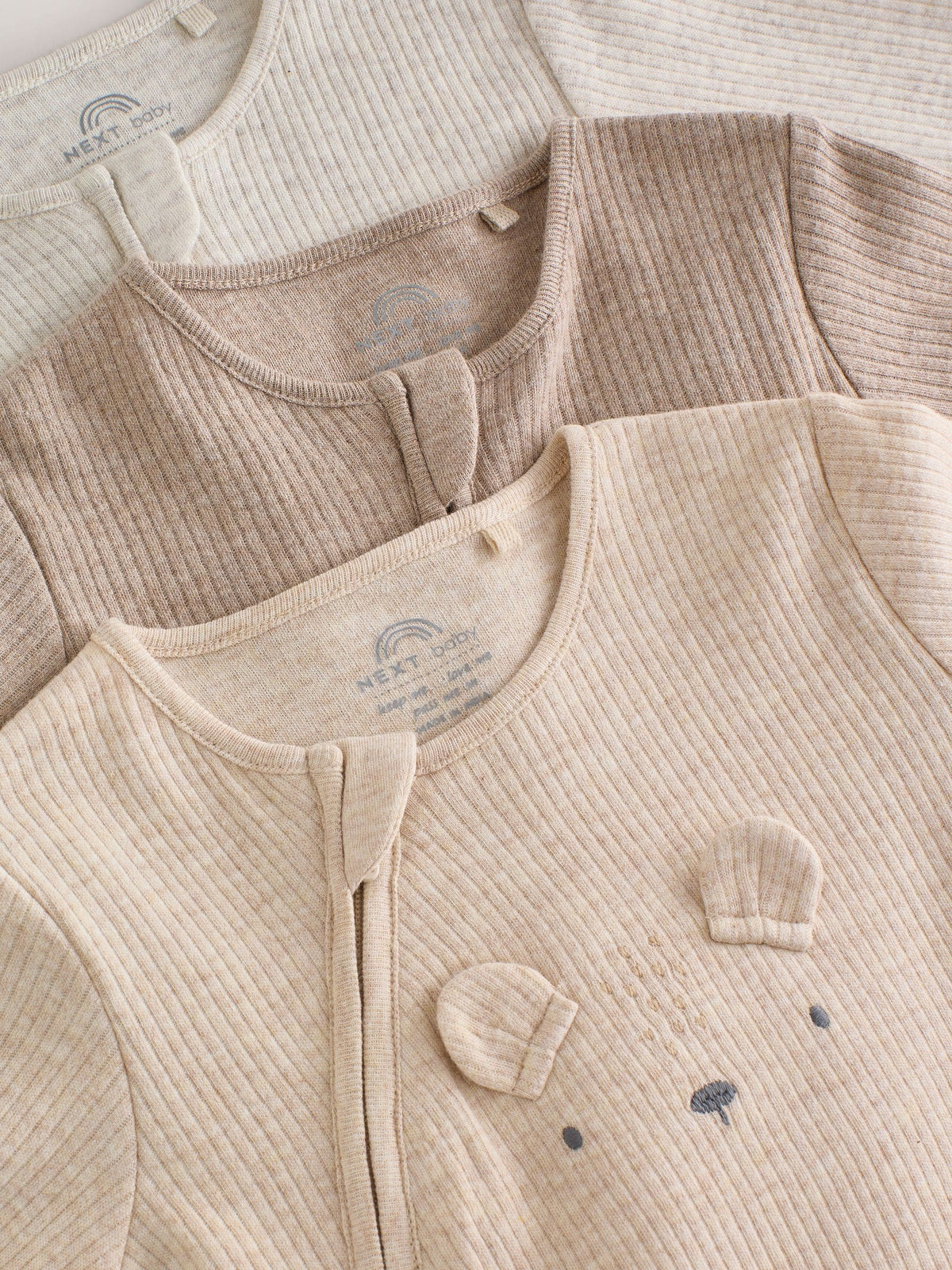 Neutral Bear Two Way Zip Sleepsuits 3 Pack (0-2yrs) - image 14