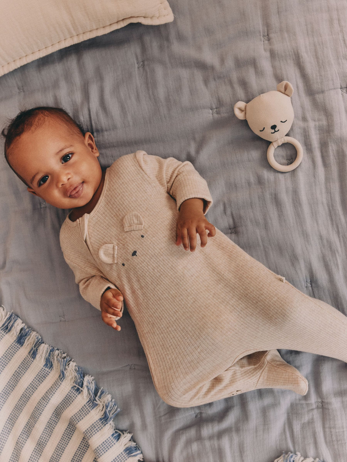 Neutral Bear Two Way Zip Sleepsuits 3 Pack (0-2yrs) - image 5
