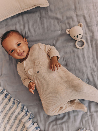 Neutral Bear Two Way Zip Sleepsuits 3 Pack (0-2yrs) - image 5