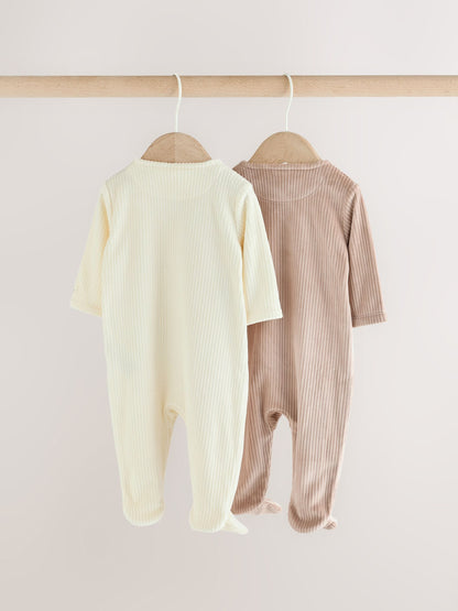 Neutral Fleece Baby Sleepsuits 2 Pack - image 8