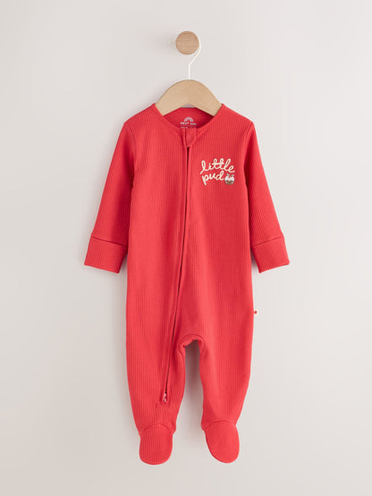 Red Little Pud Two Way Zip Baby Christmas Sleepsuit (0mths-3yrs) - image 4