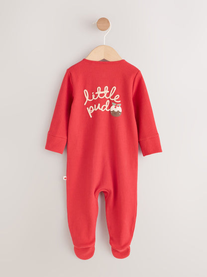 Red Little Pud Two Way Zip Baby Christmas Sleepsuit (0mths-3yrs) - image 5