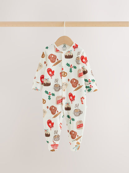 Red Baby Christmas Sleepsuits 3 Pack (0mths-2yrs) - image 4