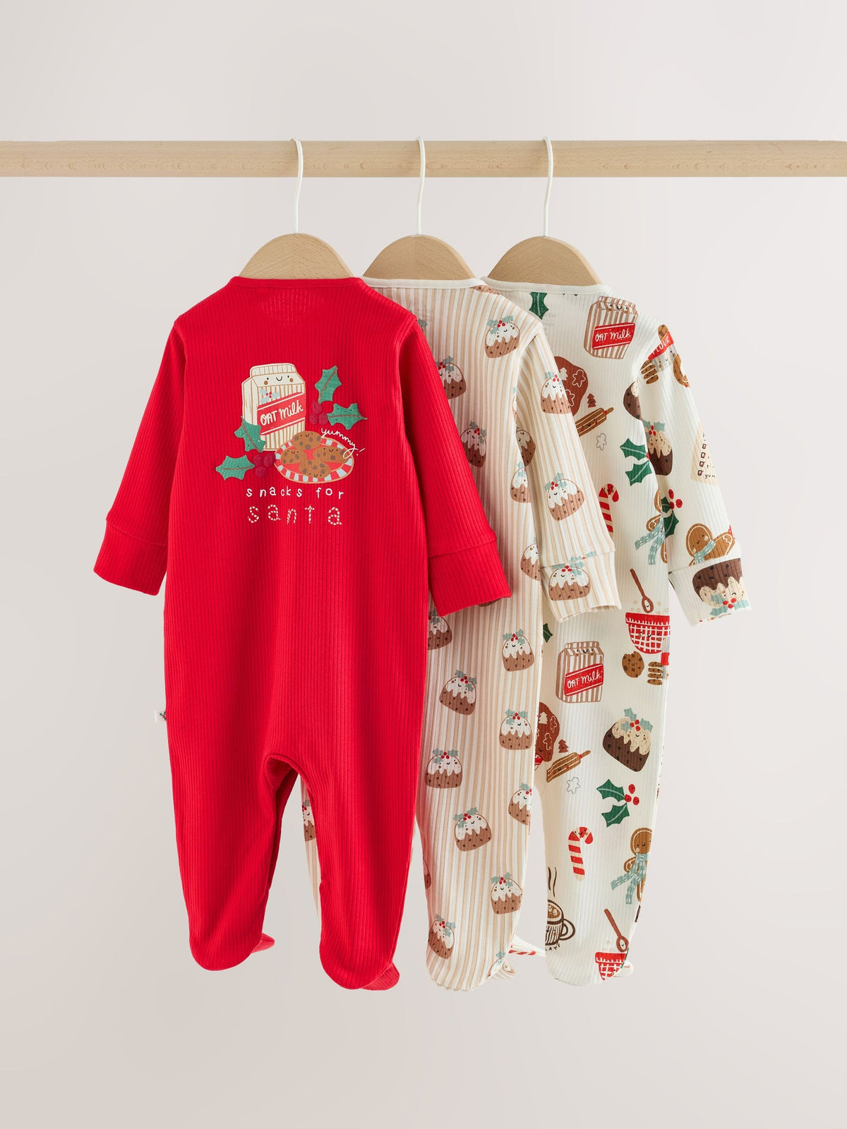 Red Baby Christmas Sleepsuits 3 Pack (0mths-2yrs) - image 5