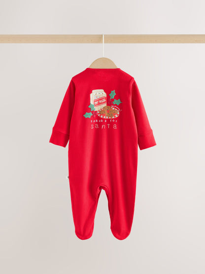 Red Baby Christmas Sleepsuits 3 Pack (0mths-2yrs) - image 6