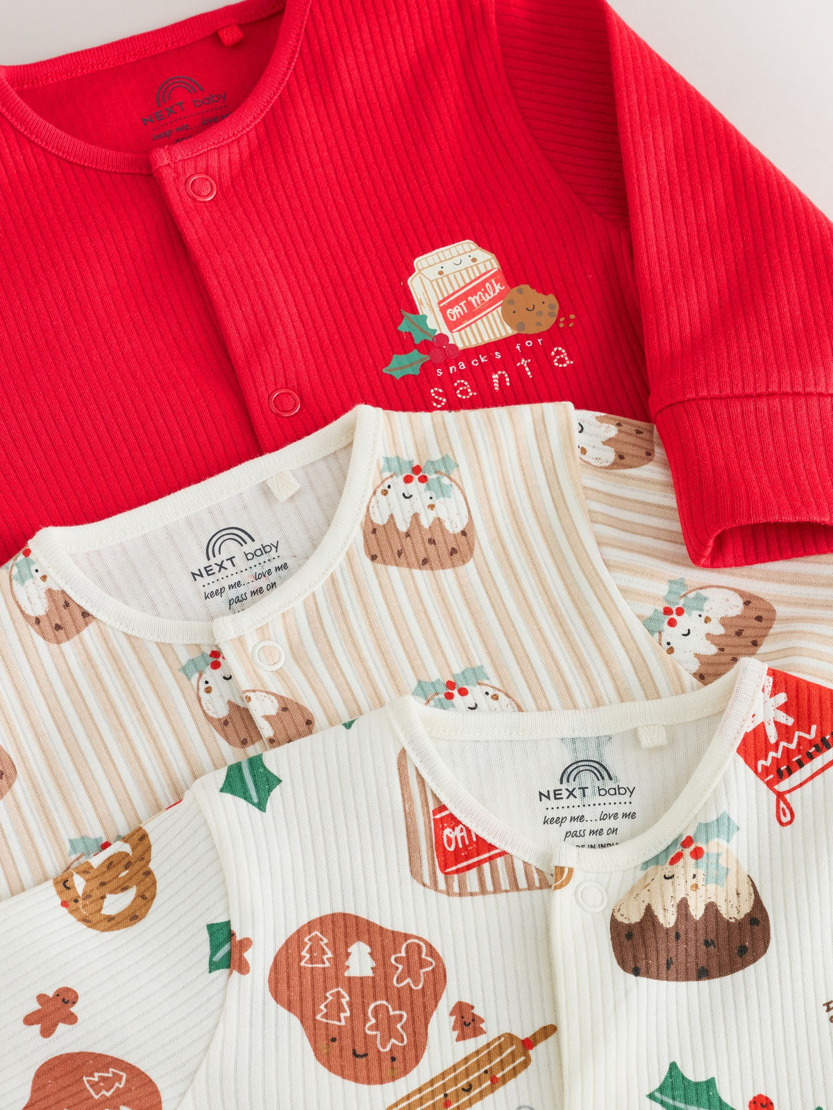 Red Baby Christmas Sleepsuits 3 Pack (0mths-2yrs) - image 7