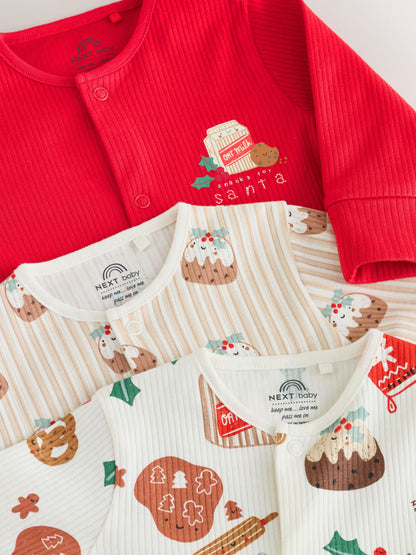 Red Baby Christmas Sleepsuits 3 Pack (0mths-2yrs) - image 7