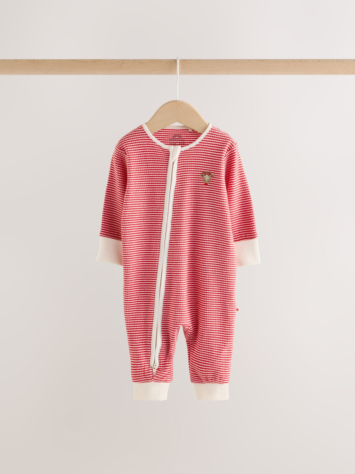 Red/White Christmas Two Way Zip Baby Sleepsuit 3 Pack (0mths-3yrs) - image 3