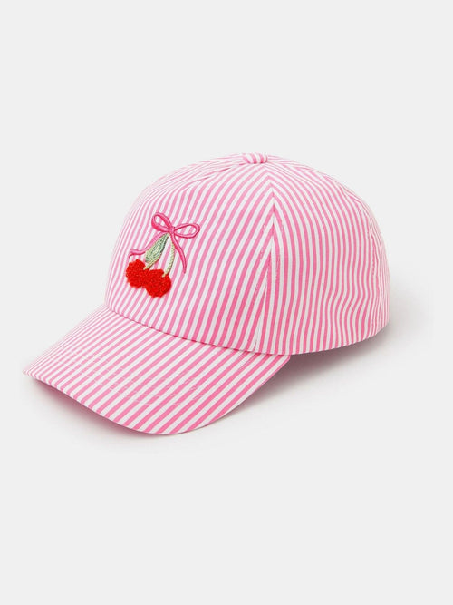 Angels By Accessorize Pink Cherry Stripe Cap image 1