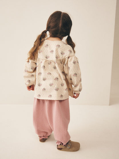 Pink Long Sleeve Blouse and Bloomer Trousers 4 Pack (3mths-7yrs) image 3