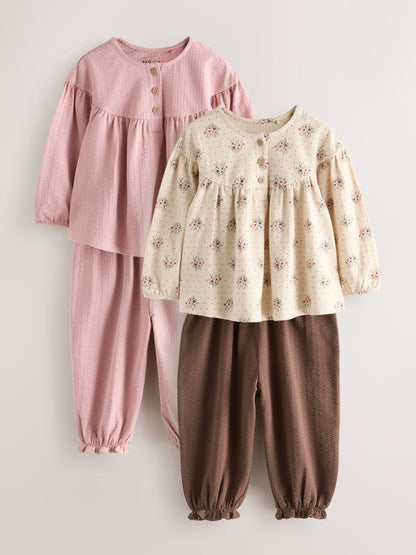 Pink Long Sleeve Blouse and Bloomer Trousers 4 Pack (3mths-7yrs) image 6