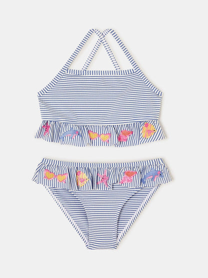 Angels By Accessorize Blue Embroidered Stripe Tankini Set image 1