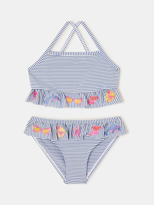 Angels By Accessorize Blue Embroidered Stripe Tankini Set image 1