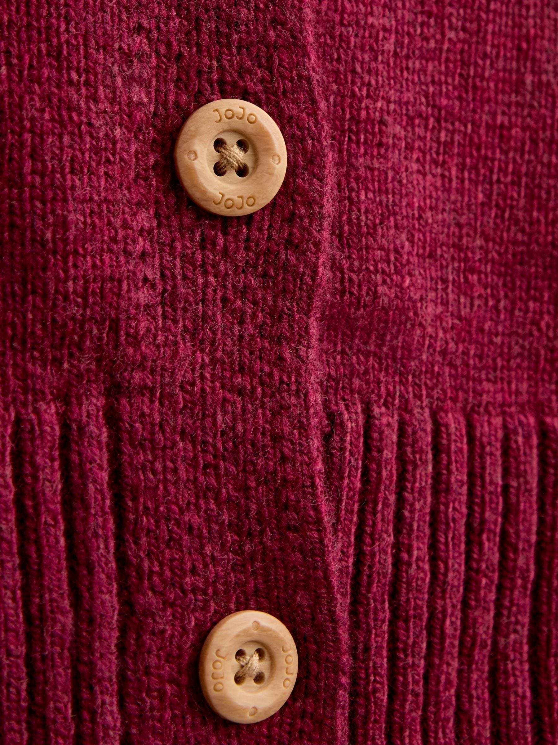 Dsiney Kidz - Jojo Maman Bébé Burgundy Floral Frill Collar Cardigan image 4