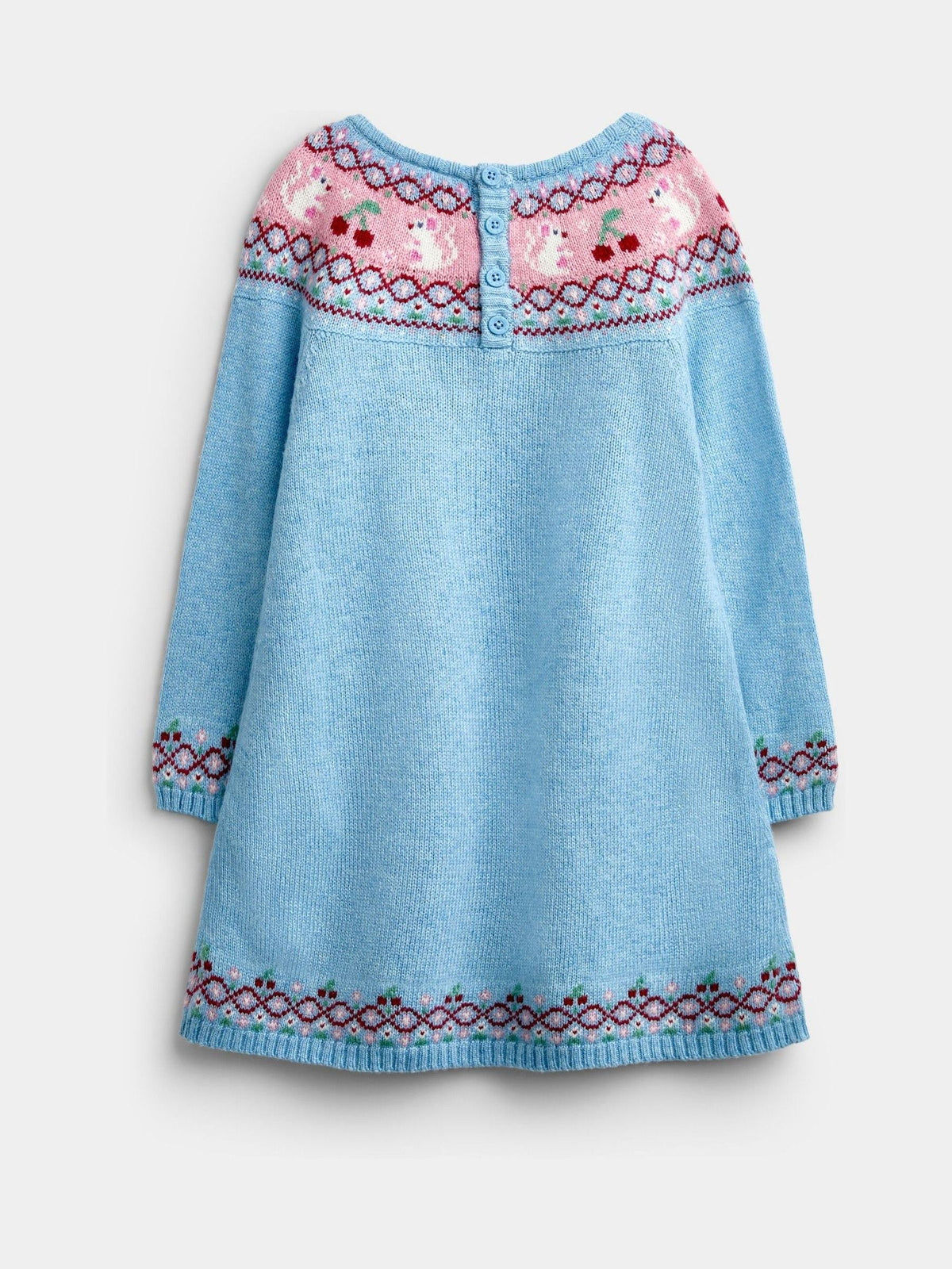 Dsiney Kidz - Jojo Maman Bébé Light Blue Mouse Fairisle Knitted Dress image 2
