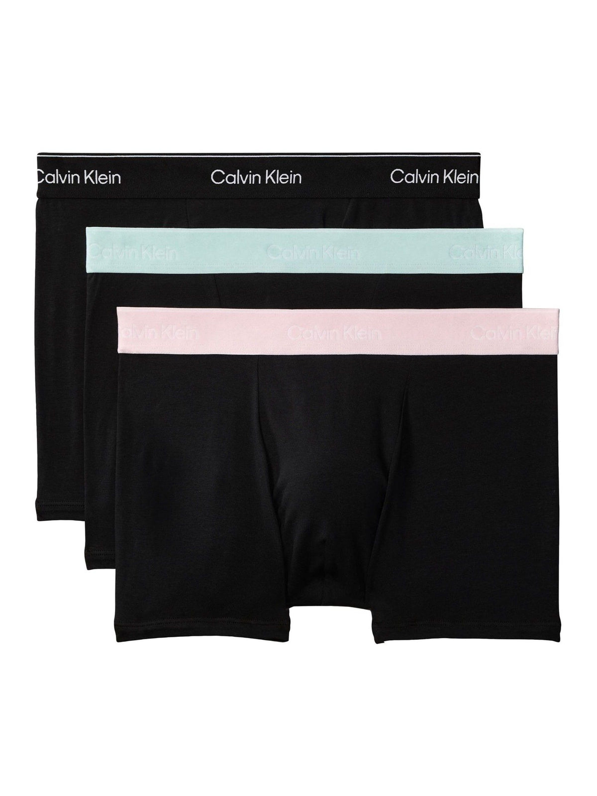 Dsiney Kidz - Calvin Klein Black/Green/Pink Waistband Icon Cotton Stretch Boxer Trunks 3 Pack image 1
