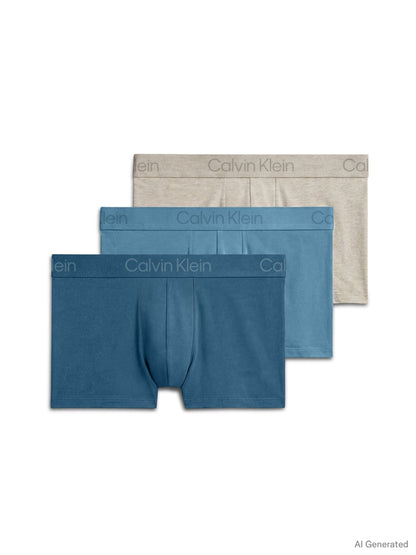 Dsiney Kidz - Calvin Klein Blue Ultra Soft Modal Trunks 3 Pack image 1