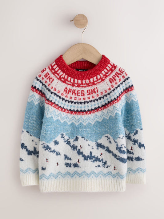 Red/Blue Christmas Crew Neck Jumper (3mths-10yrs) - image 1