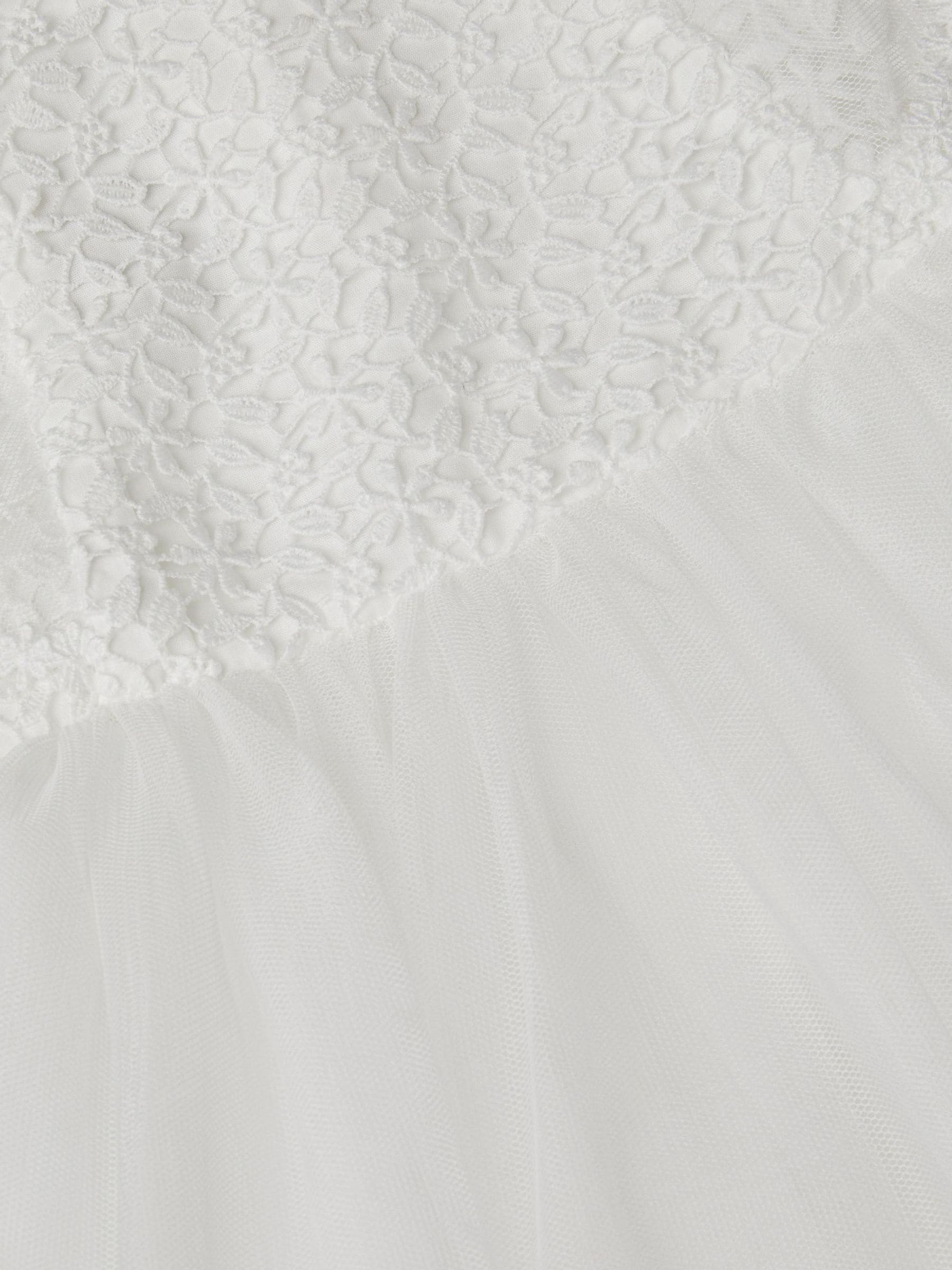 Monsoon Cream Baby Flutter Sleeve Floral Embroidered Tulle Dress image 3