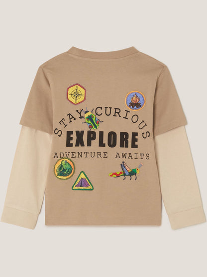 Monsoon Brown Explore Graphic Long Sleeve T-Shirt image 2