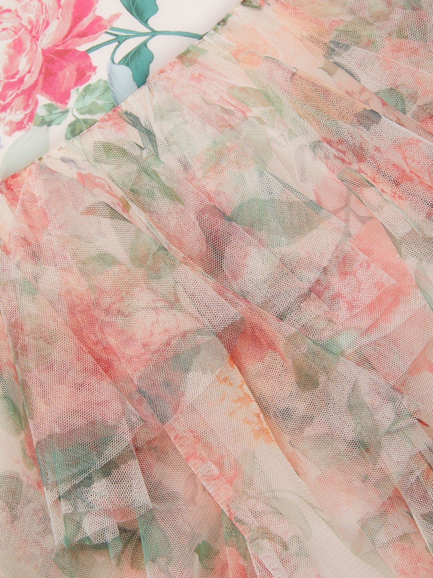 Monsoon Pink Baby Agnes Floral Print Ruffle Tier Dress image 4