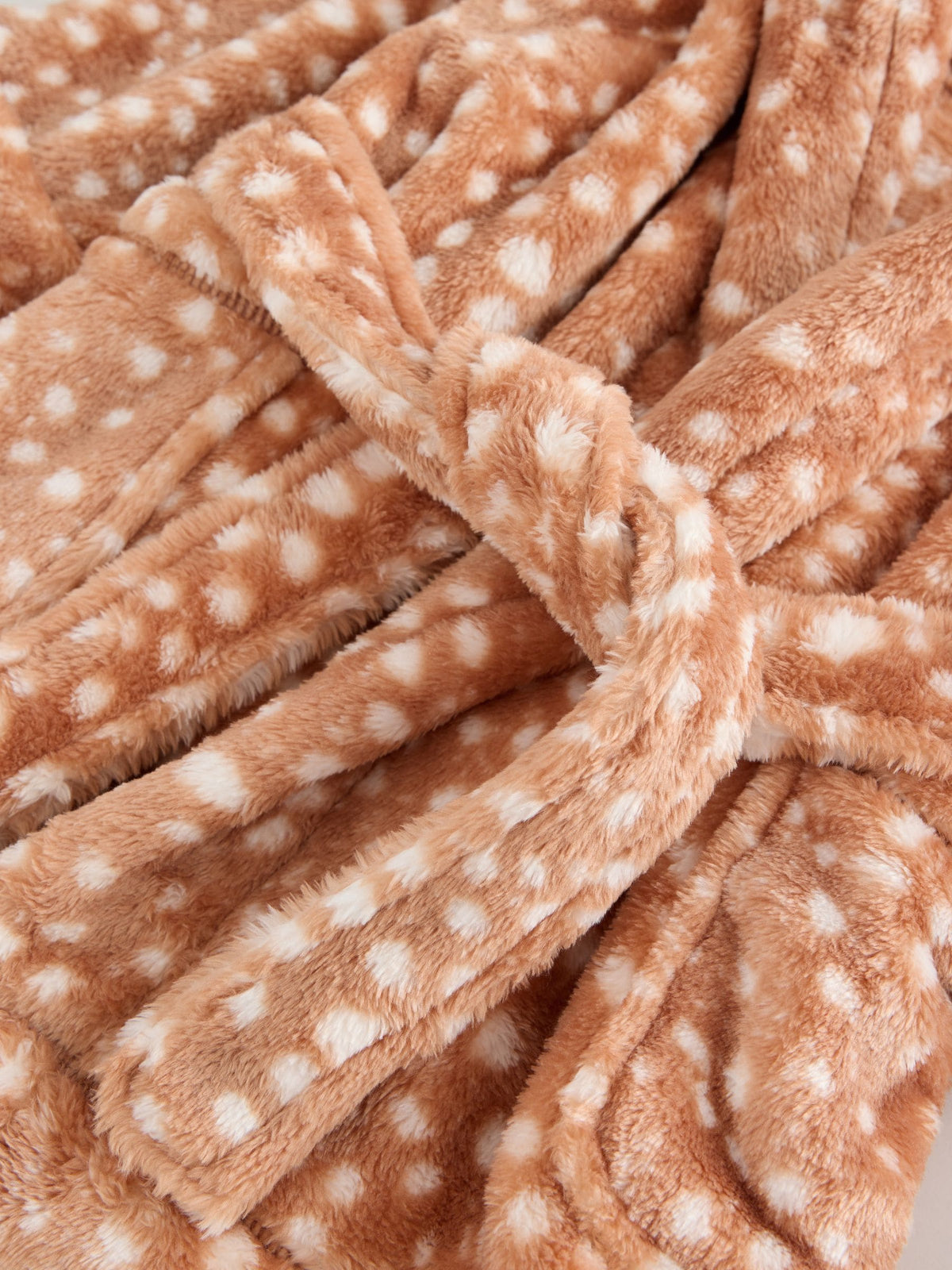 Neutral Deer Print Fleece Dressing Gown (9mths-16yrs) - image 10