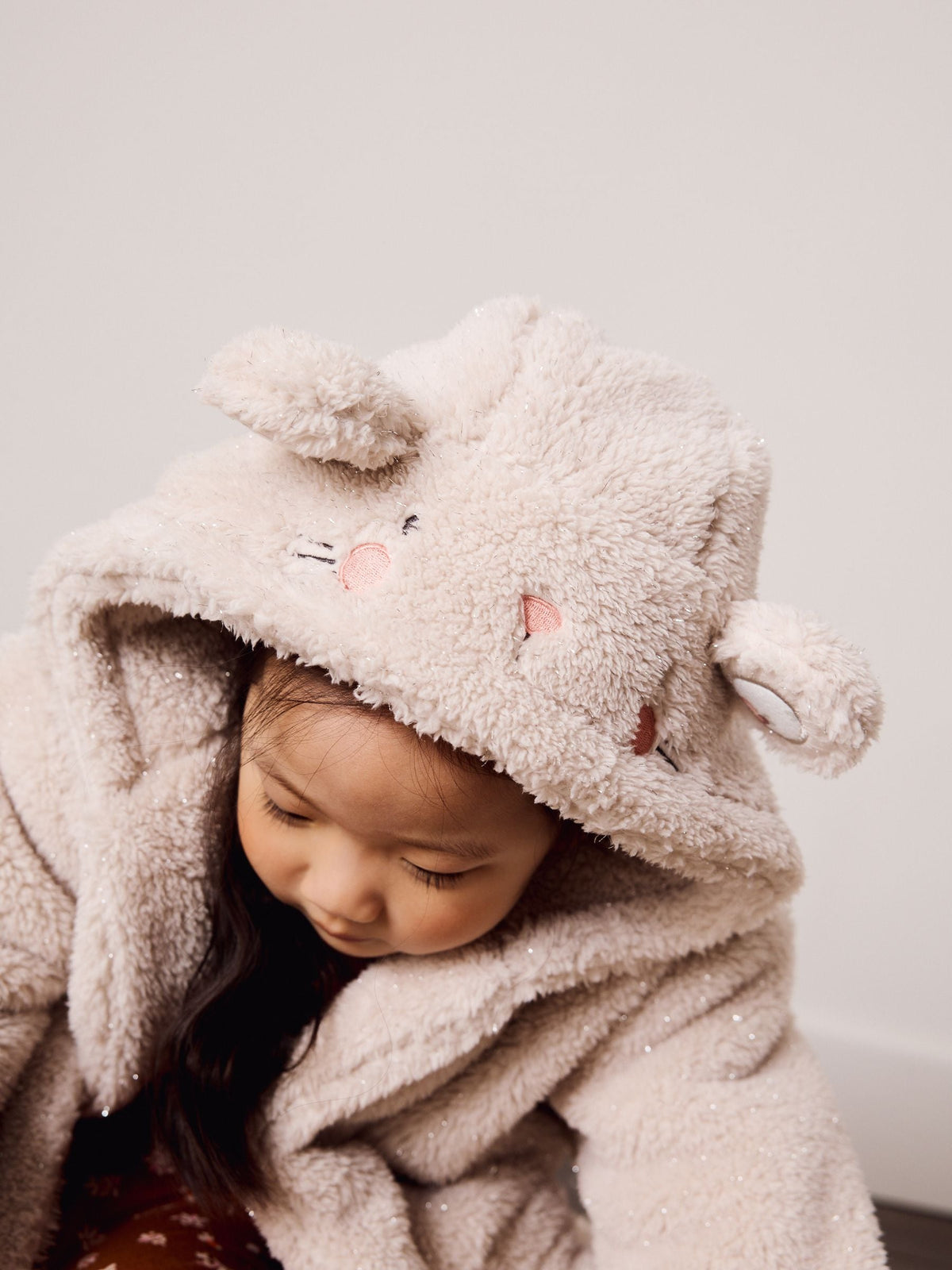 Beige Mouse Character Ears Fleece Dressing Gown (9mths-10yrs) - image 4