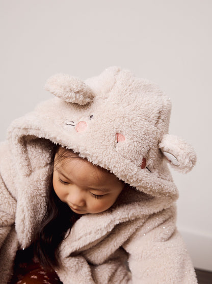 Beige Mouse Character Ears Fleece Dressing Gown (9mths-10yrs) - image 4