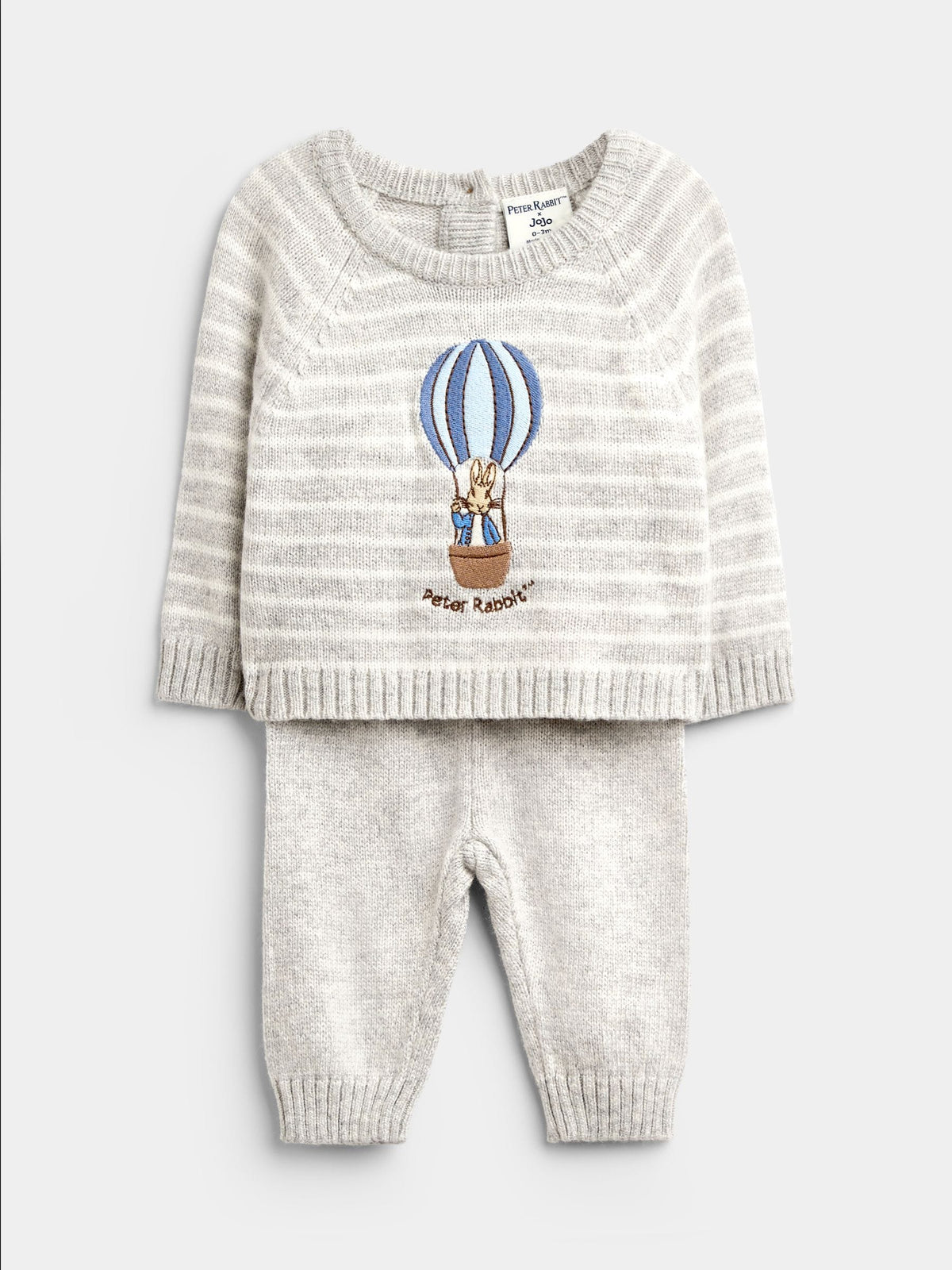 JoJo Maman Bébé Grey Peter Rabbit Knitted Jumper & Leggings Set - image 1