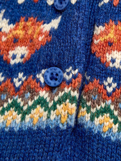 Dsiney Kidz - JoJo Maman Bébé Blue Highland Cow Fairisle Knitted Jumper image 4