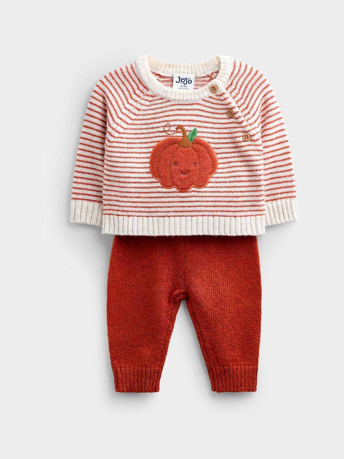 Dsiney Kidz - Jojo Maman Bébé Rust Orange Pumpkin Little Pumpkin Knitted Set image 2