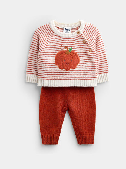 Dsiney Kidz - Jojo Maman Bébé Rust Orange Pumpkin Little Pumpkin Knitted Set image 2