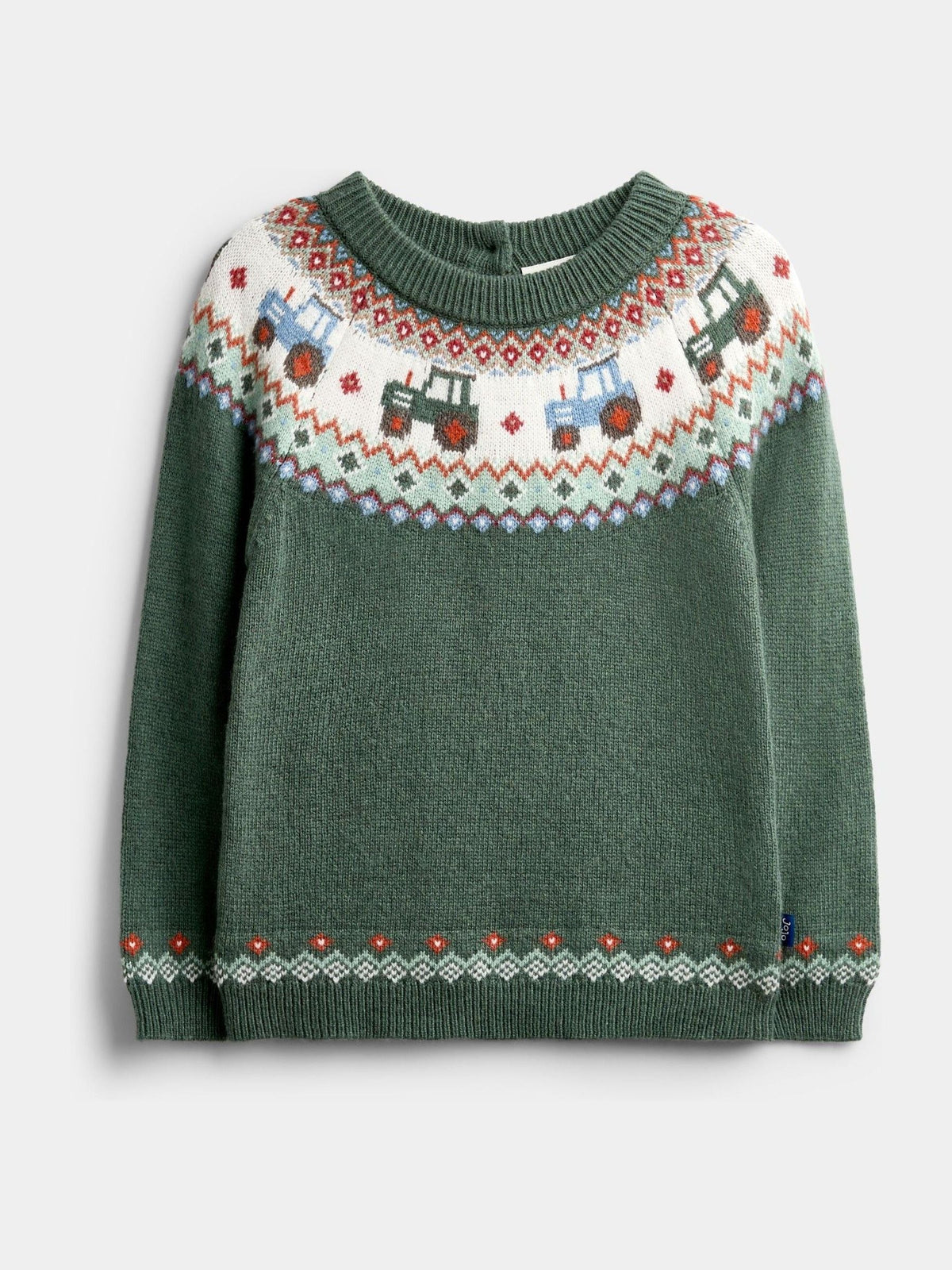 JoJo Maman Bébé Green Tractor Tractor Fairisle Knitted Jumper & Leggings Set - image 2