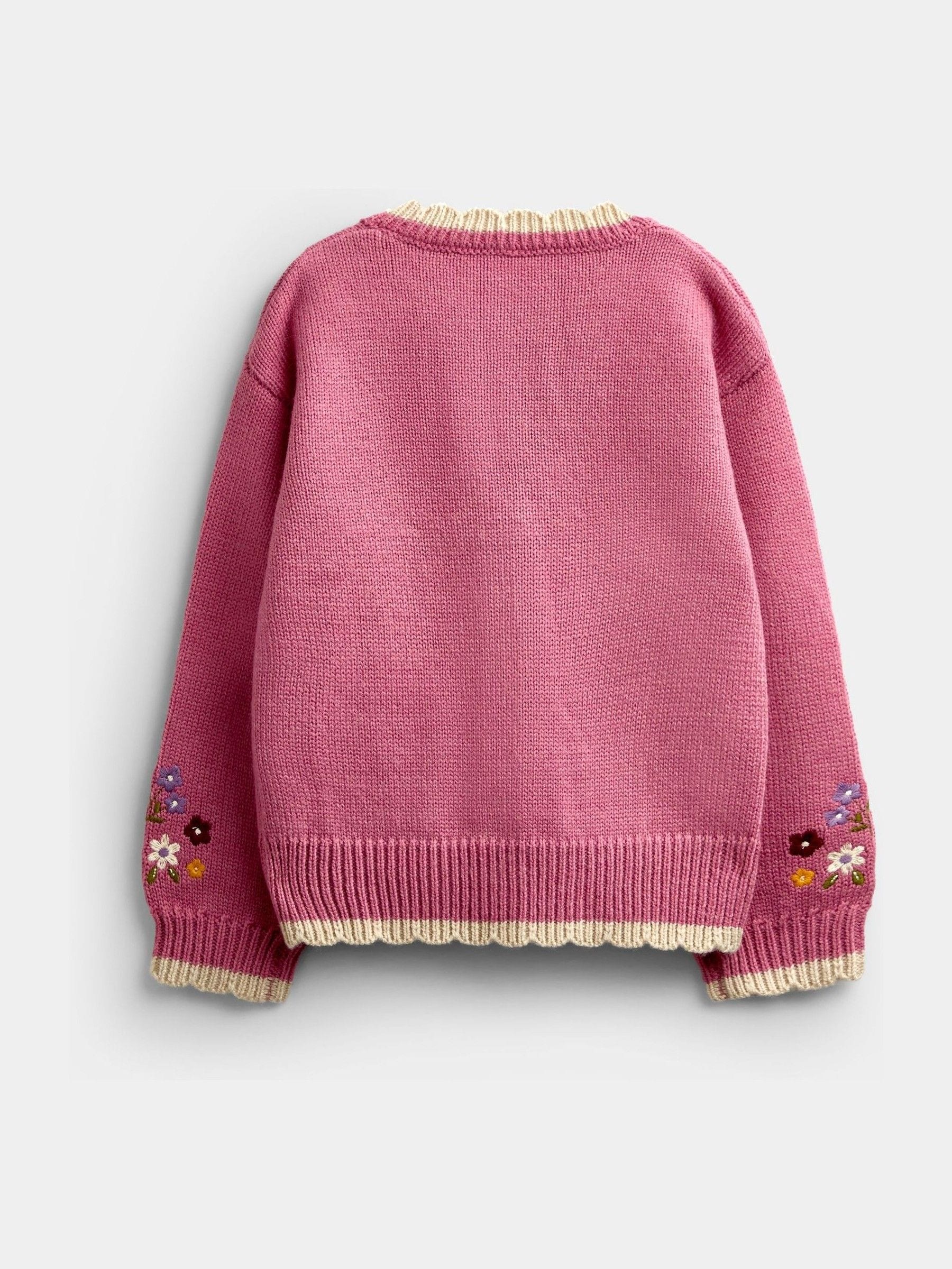 Dsiney Kidz - JoJo Maman Bébé Rust Orange Hedgehog Appliqué Knit Cardigan image 2