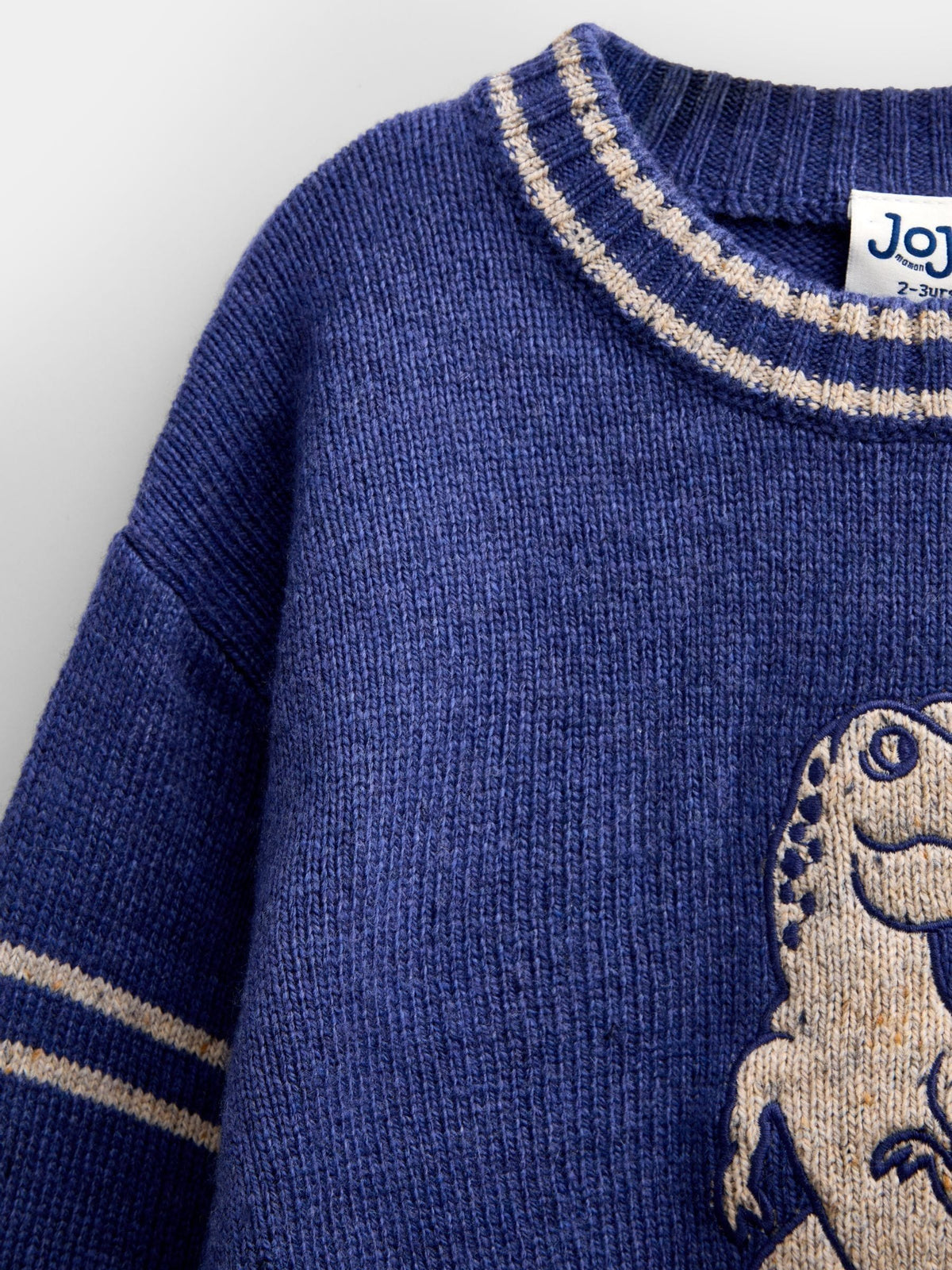 Dsiney Kidz - Jojo Maman Bébé Navy Blue Dino T-Rex Dinosaur Knitted Jumper image 3