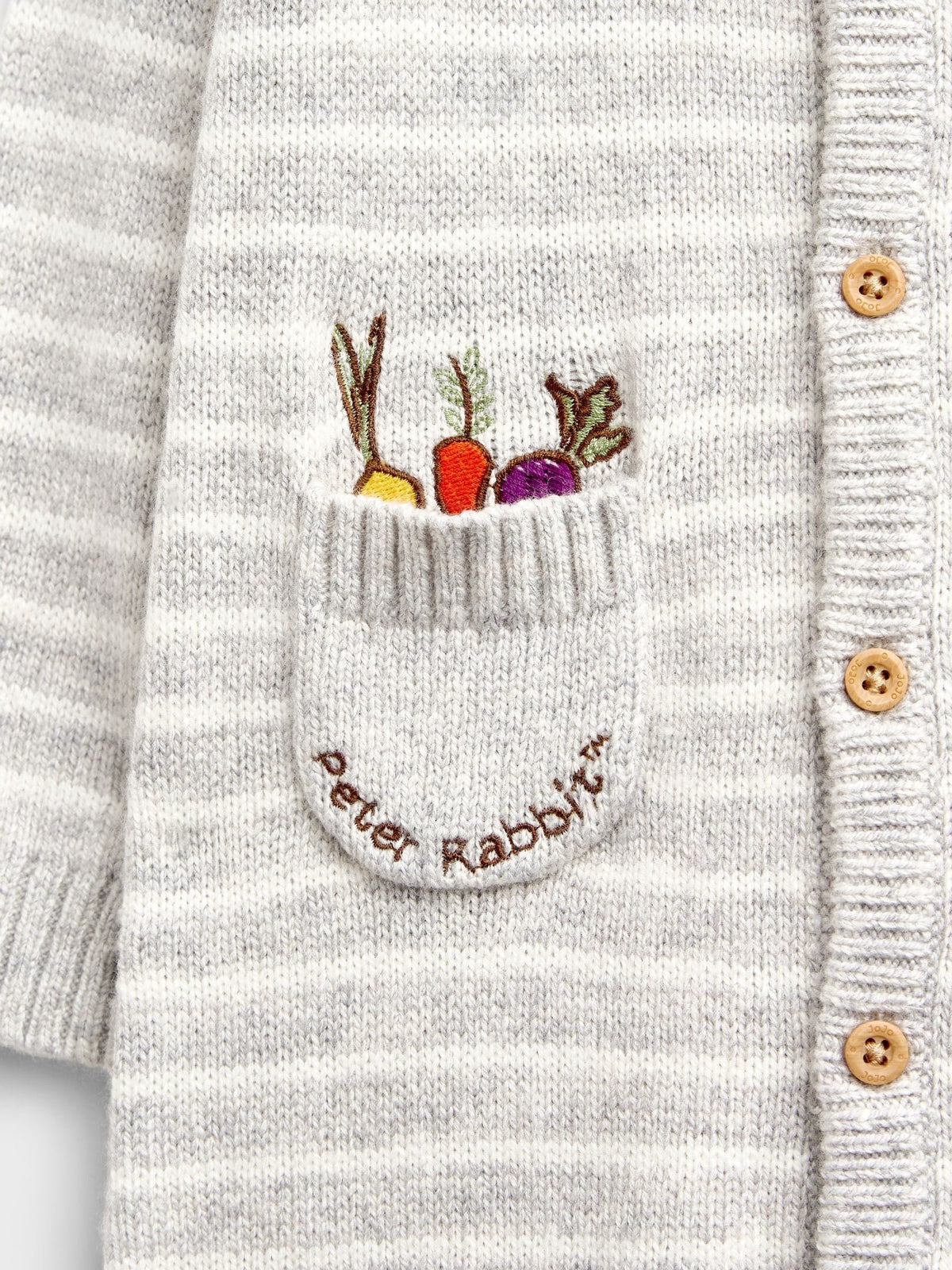 Dsiney Kidz - JoJo Maman Bébé Grey Peter Rabbit Knit All-In-One image 3