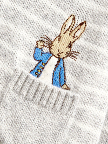 Dsiney Kidz - JoJo Maman Bébé Grey Peter Rabbit Knit All-In-One image 4