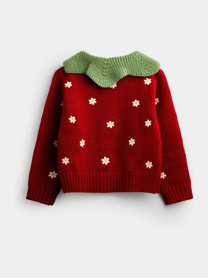 Dsiney Kidz - JoJo Maman Bébé Red Strawberry Cardigan & Beret Set image 4