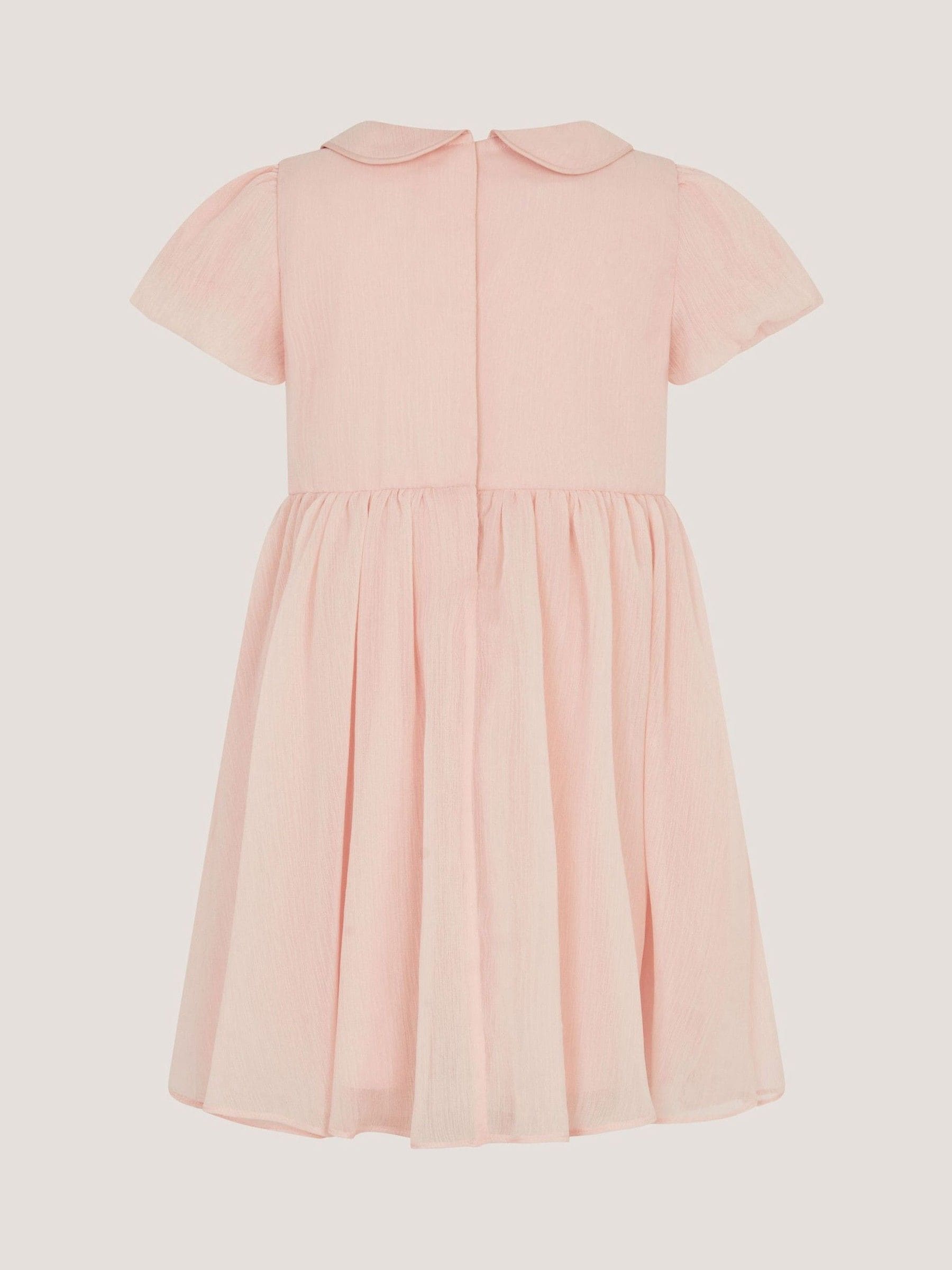 Monsoon Pink Baby Romee Puff Sleeve Embroidered Party Dress image 2