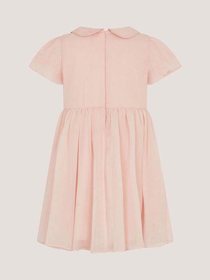 Monsoon Pink Baby Romee Puff Sleeve Embroidered Party Dress image 2