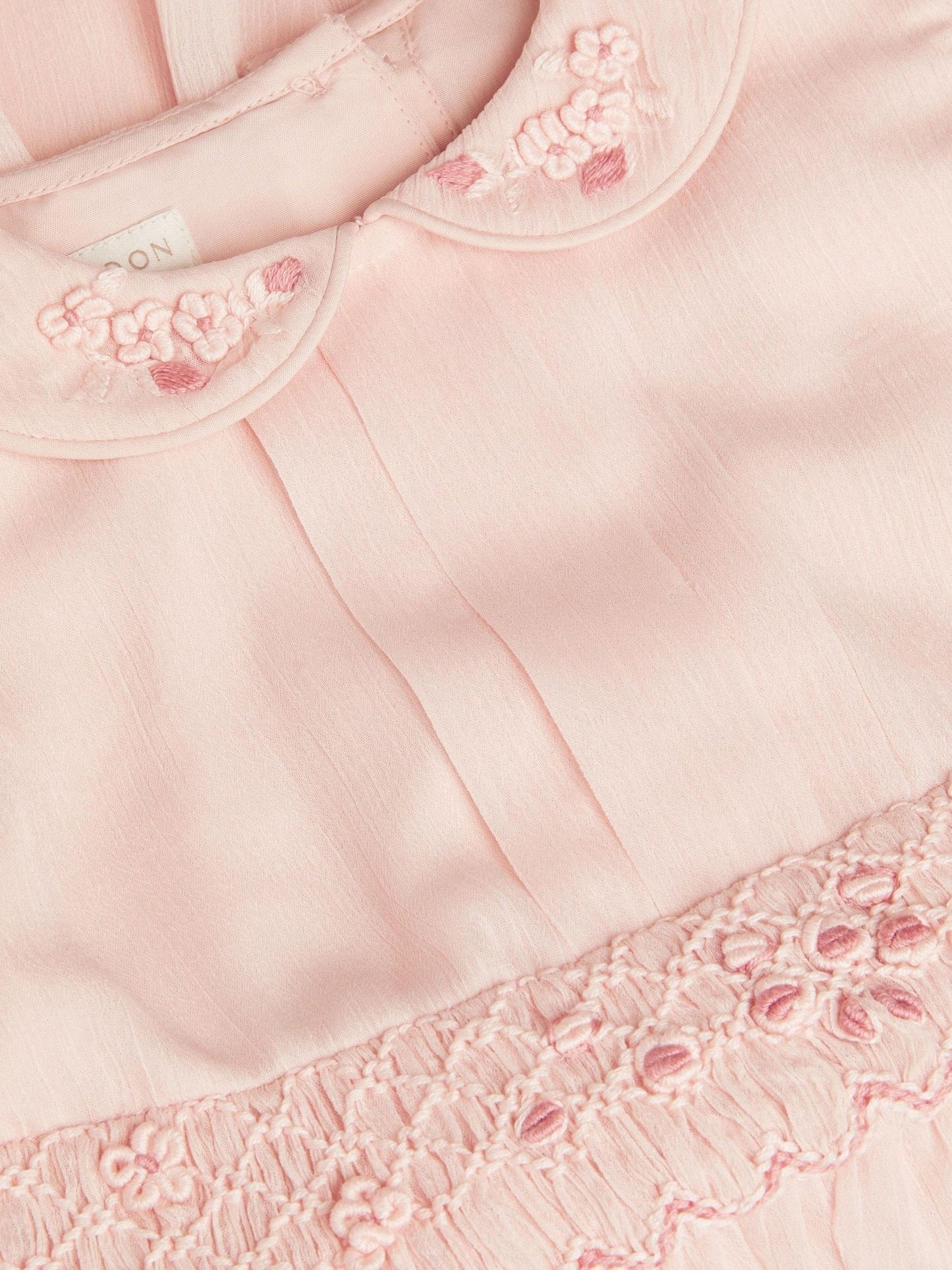 Monsoon Pink Baby Romee Puff Sleeve Embroidered Party Dress image 3
