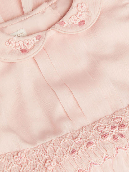 Monsoon Pink Baby Romee Puff Sleeve Embroidered Party Dress image 3