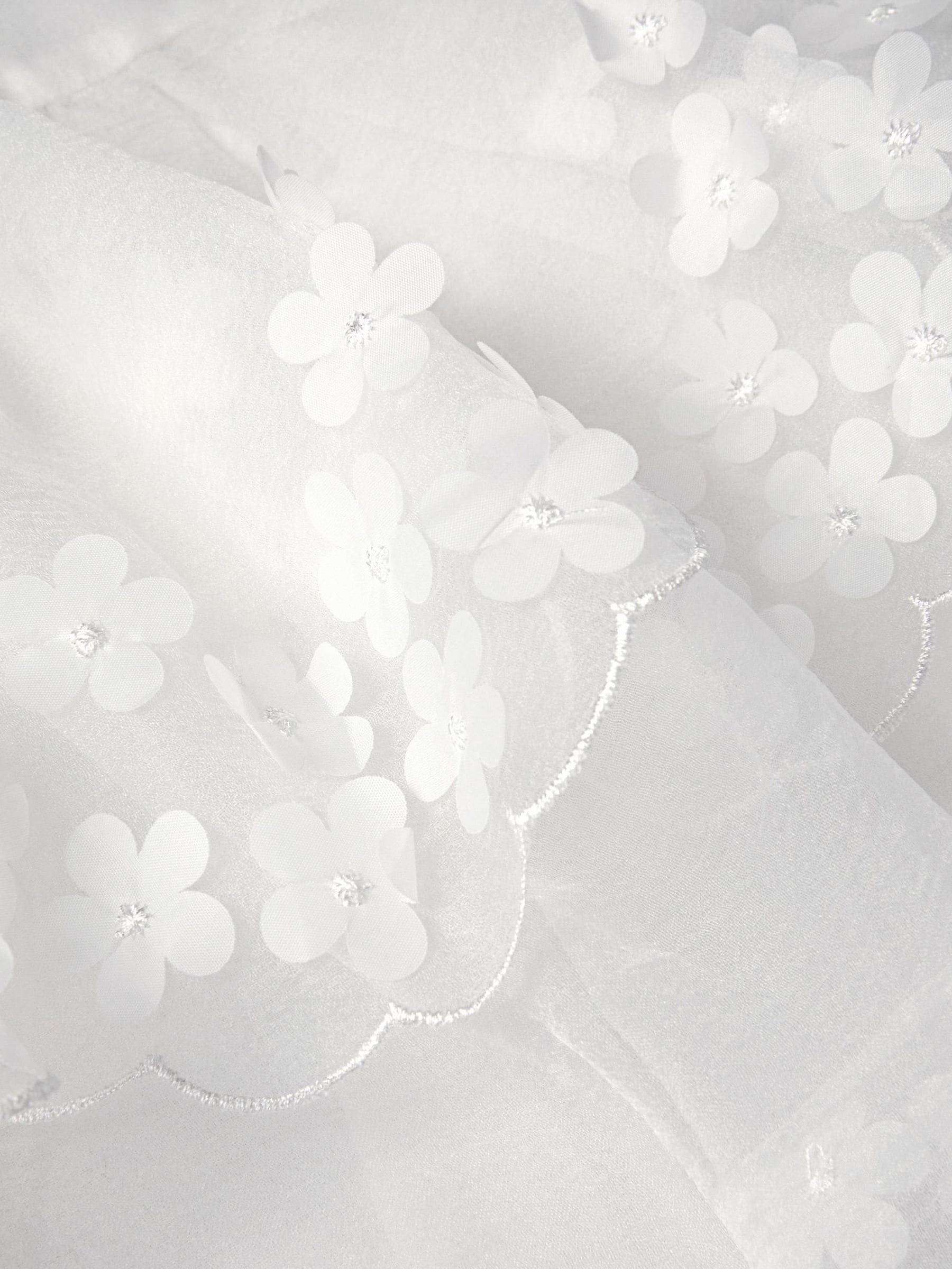 Monsoon Cream Rebecca Appliqué Floral Scallop Dress image 4