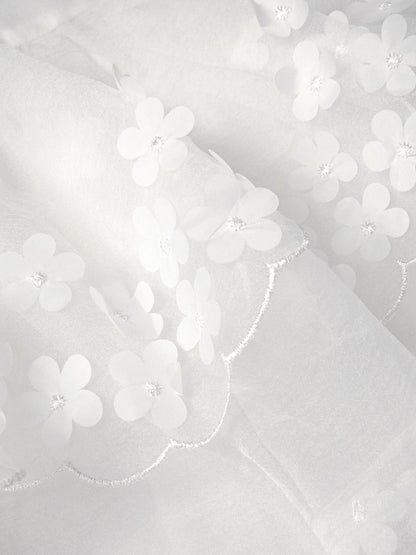 Monsoon Cream Rebecca Appliqué Floral Scallop Dress image 4