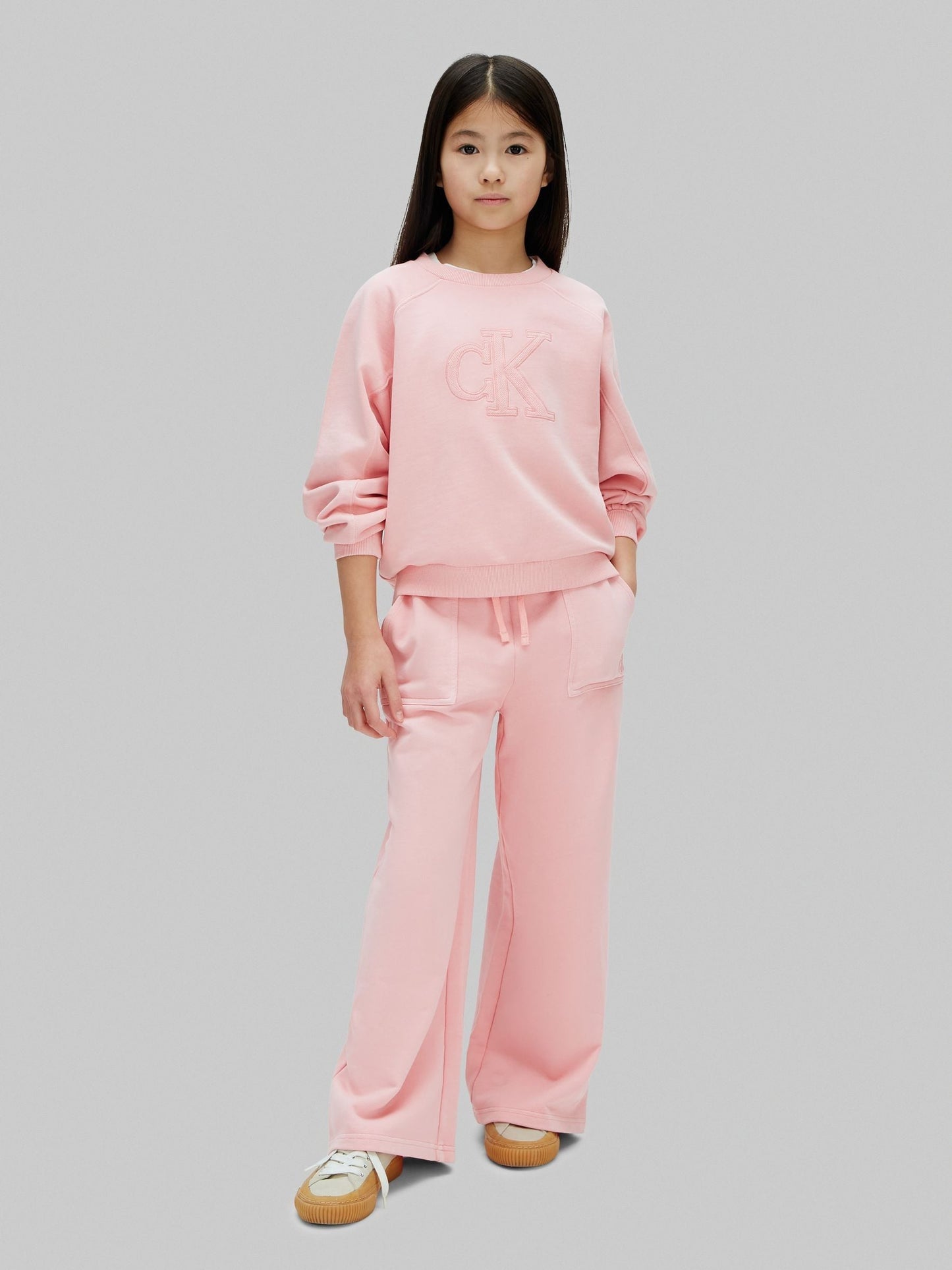 Calvin Klein Pink Wide Leg Trousers - Pigment Dyed image 3