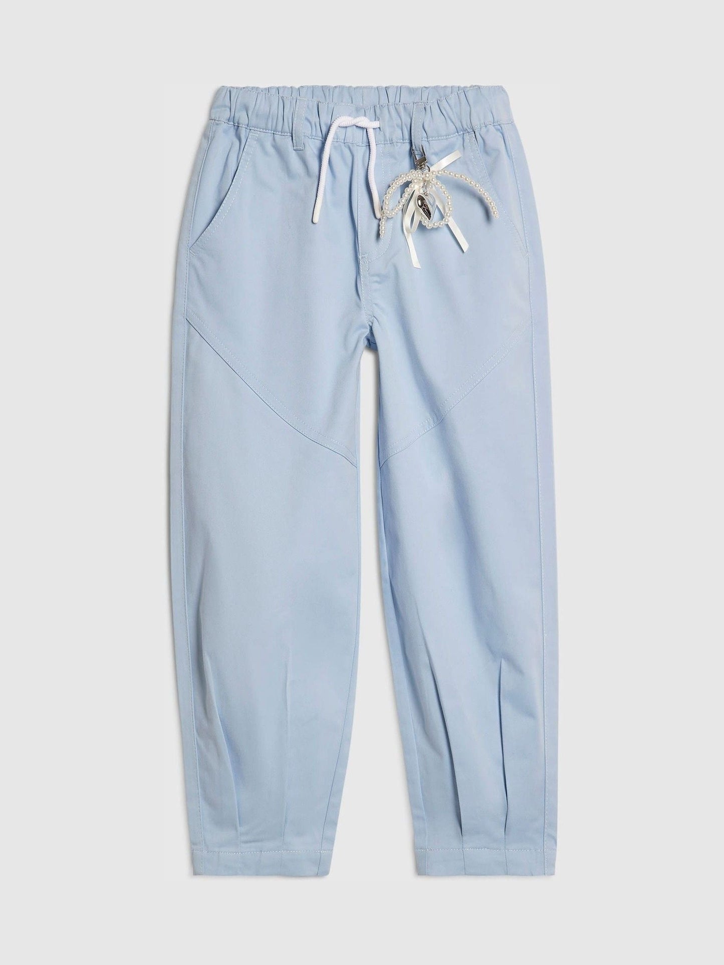 Dsiney Kidz - River Island Sky Blue Denim Cargo Trousers with Keyring image 1